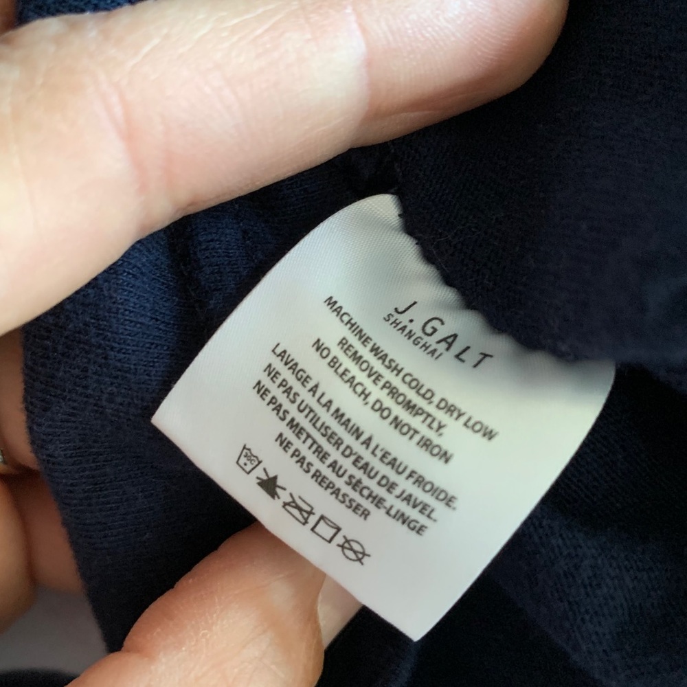 John Galt Navy + White Striped Cotton Long Sleeve - Picture 7 of 9